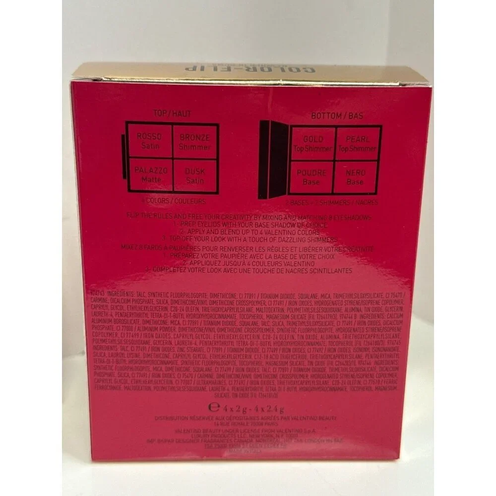 Valentino Color-Flip Eyeshadow Palette 01 When in Roma 8 Shades Compact NEW NIB